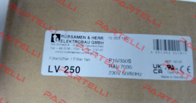 LV 250 Light gray RAL 7035 - 230V AC Rübsamen & Herr