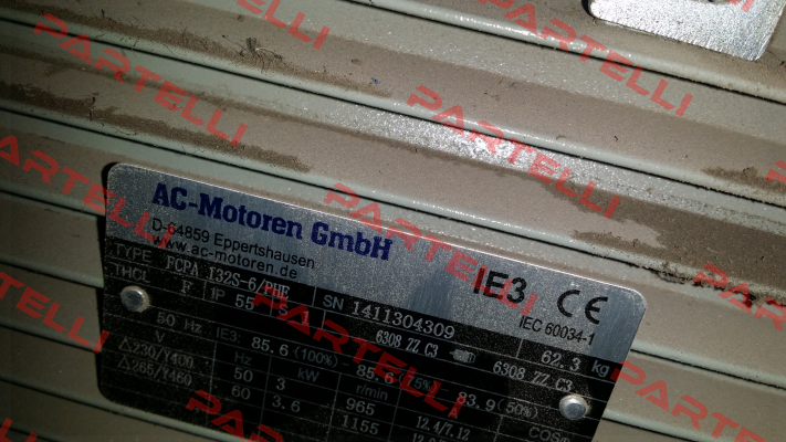 FCPA 100LA-6/PHE S/N: 1411304309   - not available, alternative -IE3AC13S6004  AC Motoren