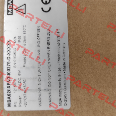 MBA820XFN3-I00279-D-XXXXX MBA Instruments