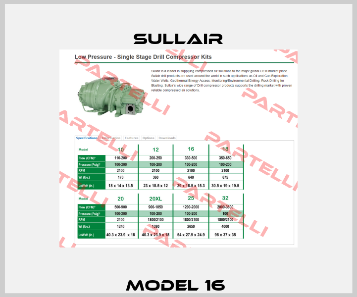 Model 16  Sullair