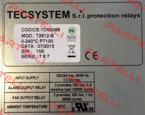 P/N: 1CN0068, Type: T2612B Tecsystem