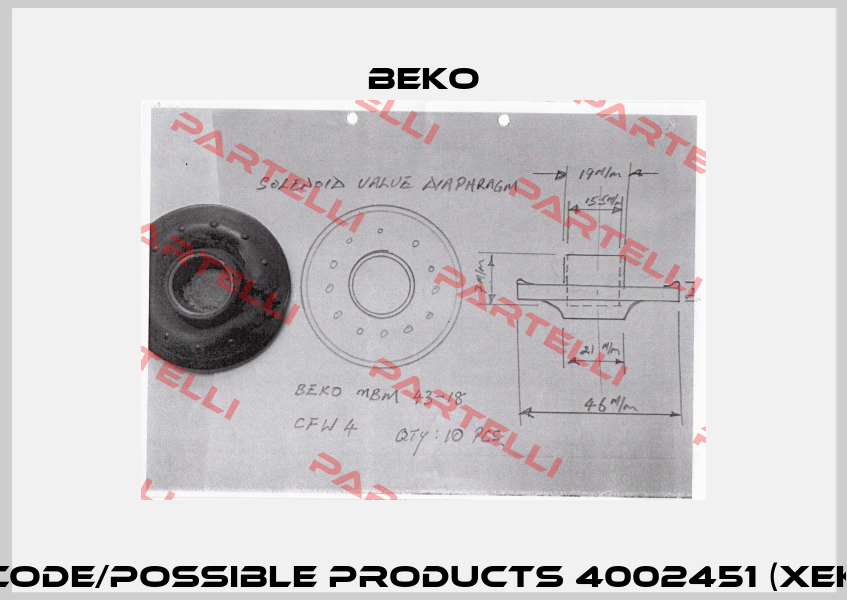 MBM 43-18 CFW4 MA customized code/possible products 4002451 (XEKA00020) or 2000439 (XEKA00019) Beko