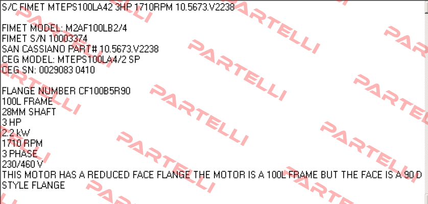 M2AF 100 LB-2/4 B5 RED 90D  Fimet
