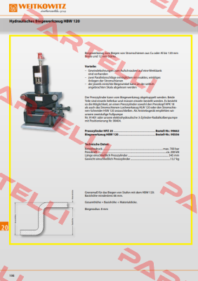 90556/Biegewerkzeug HBW 120 WEITKOWITZ