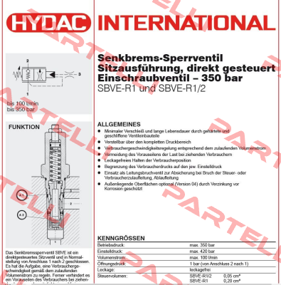 SBVE-R1/2-01X-XXXV Hydac