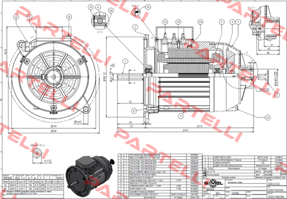 3030-32 IE2, 220-415V/50-60 Hz. Simel