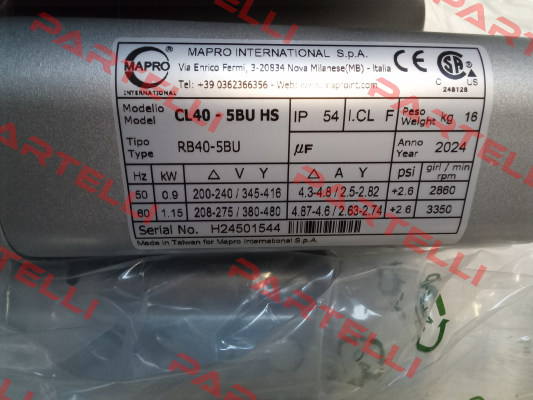 CL 40 HS kW 0,9 MAPRO International