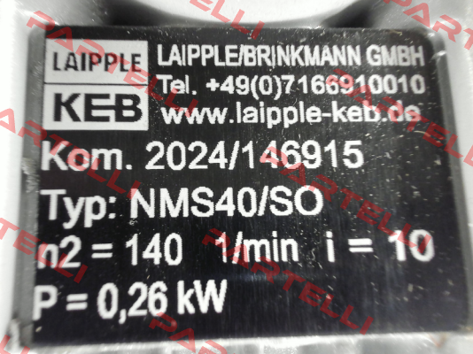 Typ NMS40HU-10/1-63L/4A-IE2-TB-ST05 LAIPPLE KEB