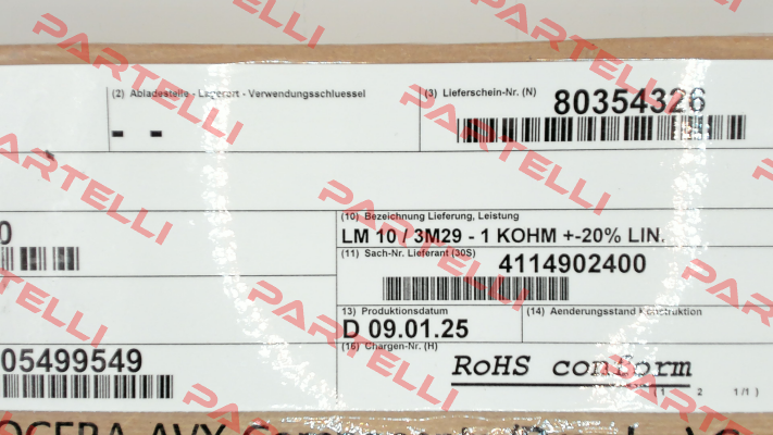 LM10/3M29 \ 1K0M Colvern