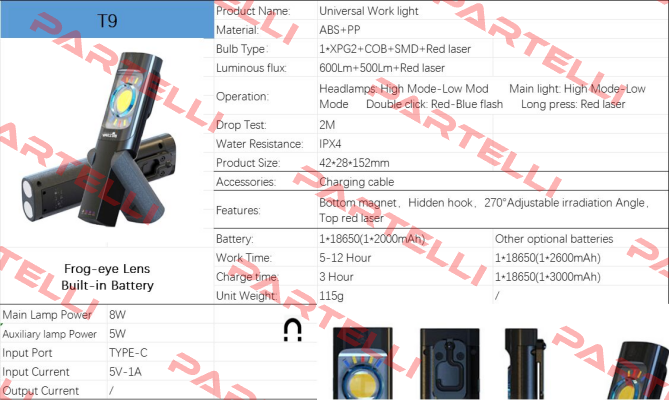T9 Universal Work light WARSUN
