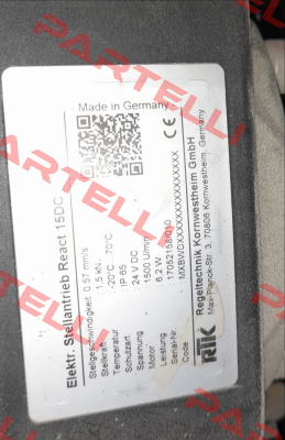 Type REact 15DC RTK Regeltechnik