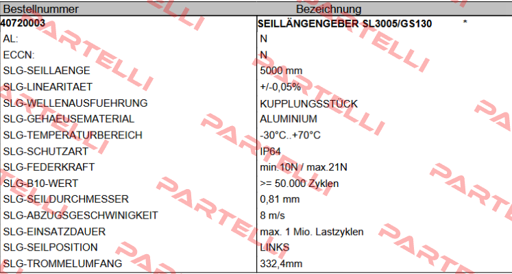SL3005/GS130 / 40720003 TR Electronic
