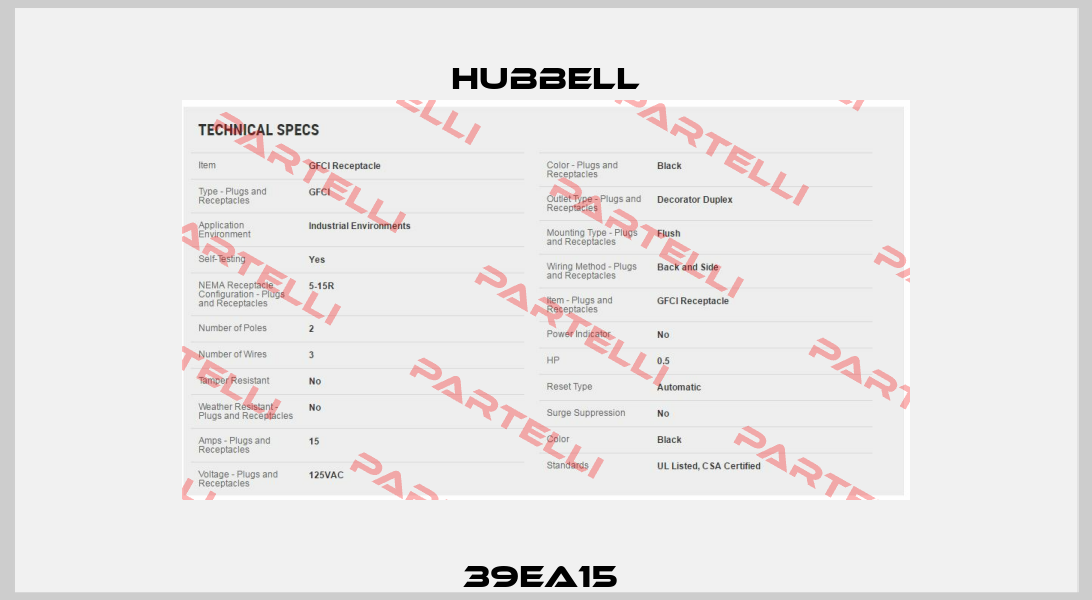 39EA15  Hubbell