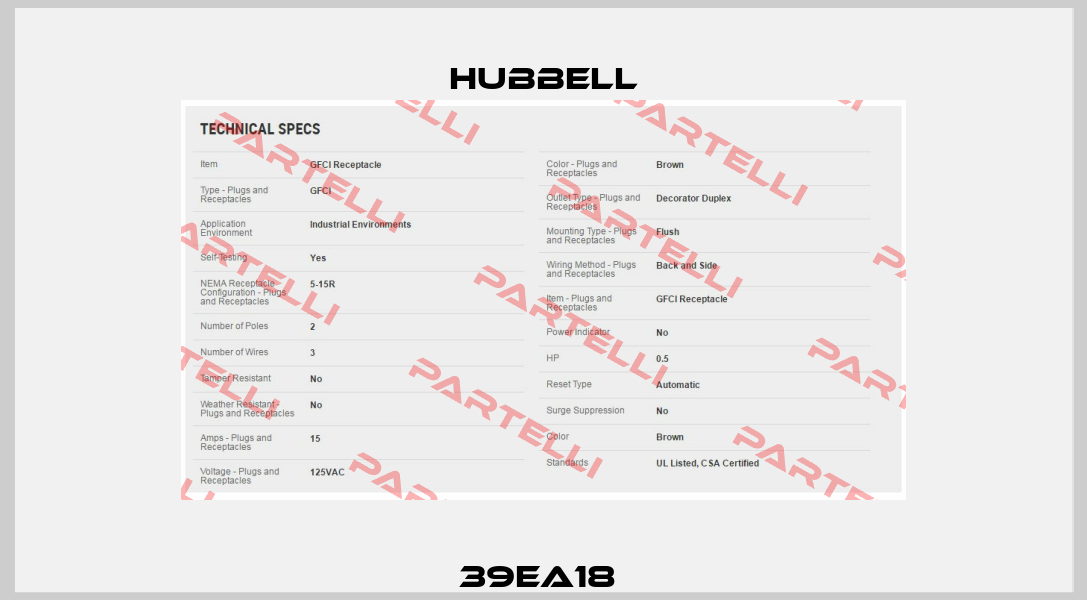 39EA18  Hubbell