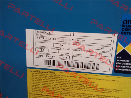 NPA 800 RD S4 Comefri