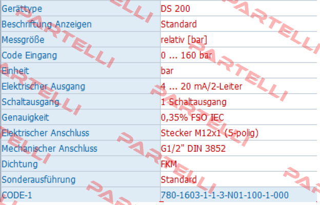 DS200 780-1603-1-1-3-N01-100-1-000 Bd Sensors
