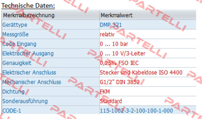 DMP 321 - 115-1002-3-2-100-100-1-000 Bd Sensors