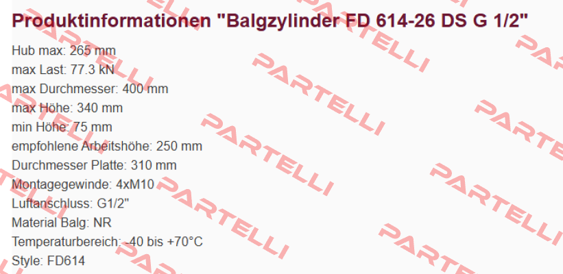 FD 614-26 DS G1/2 Contitech