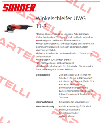 UWG 11-R 230V VDE /100054611 Suhner