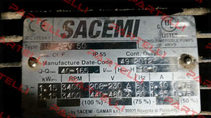 SPV 50 49-2012 Sacemi