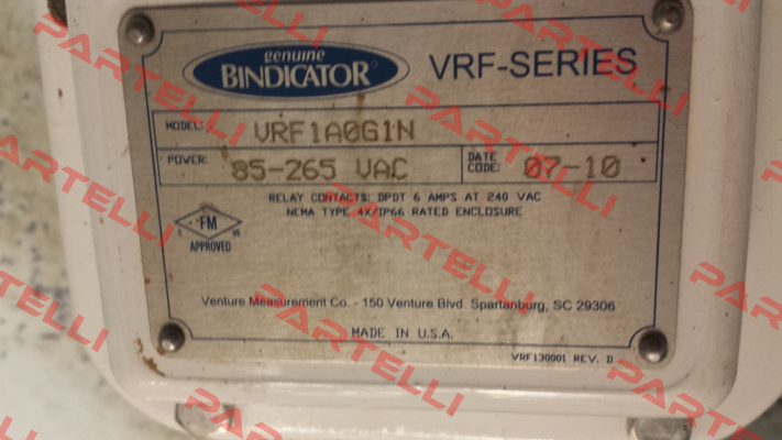 VRF1A0G1N   obsolete replaced by VRFII-SG-N  Bindicator