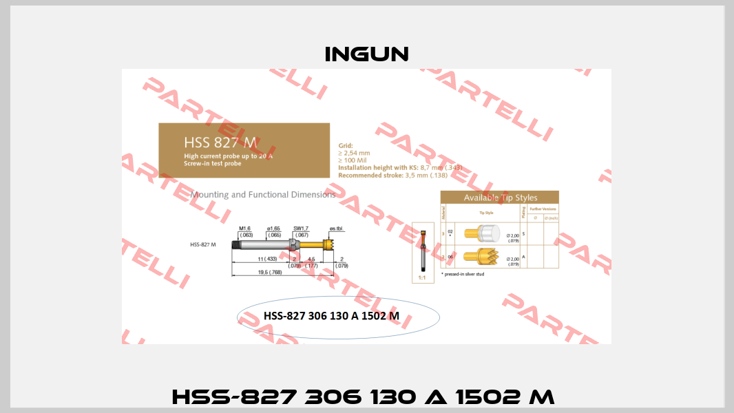 HSS-827 306 130 A 1502 M  Ingun