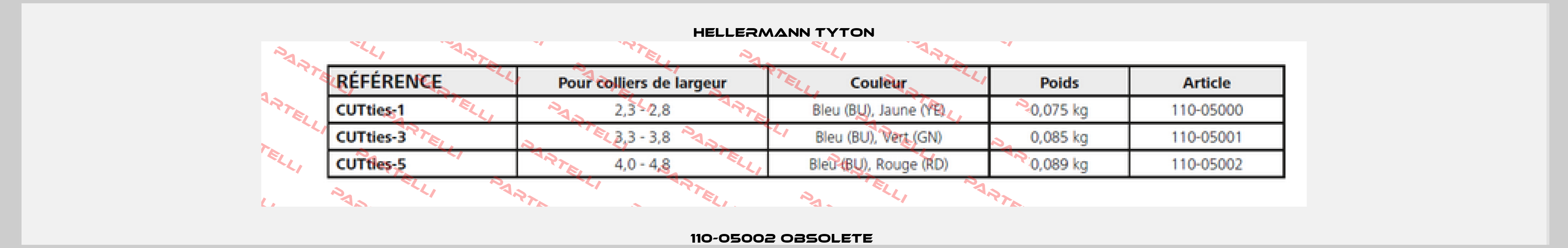 110-05002 obsolete  Hellermann Tyton