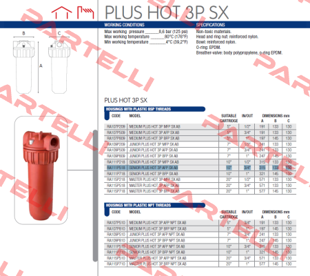 Senior Plus HOT 3P AFP SX AB Atlas Filtri