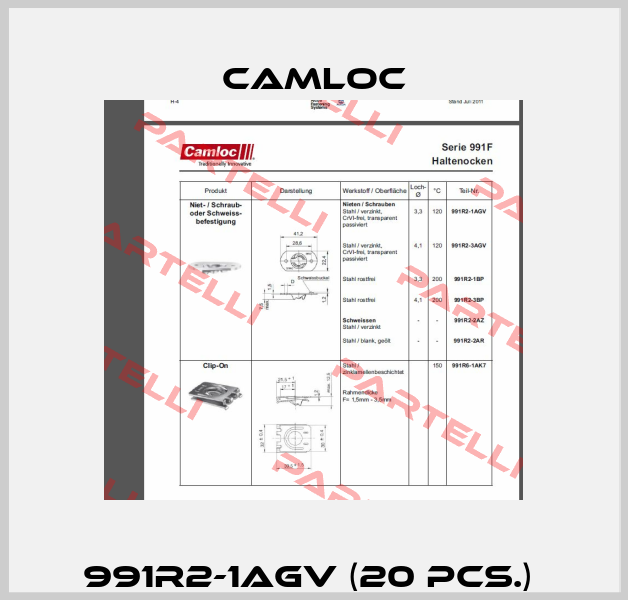 991R2-1AGV (20 pcs.)  Camloc