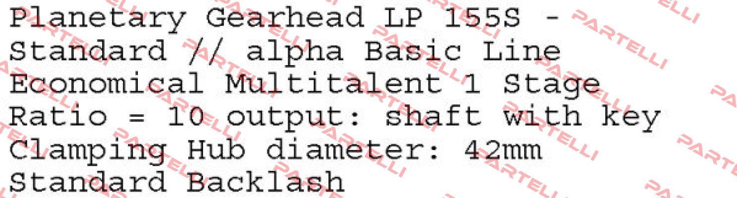 LP 155S-MF1-10-1L1-3S  Wittenstein