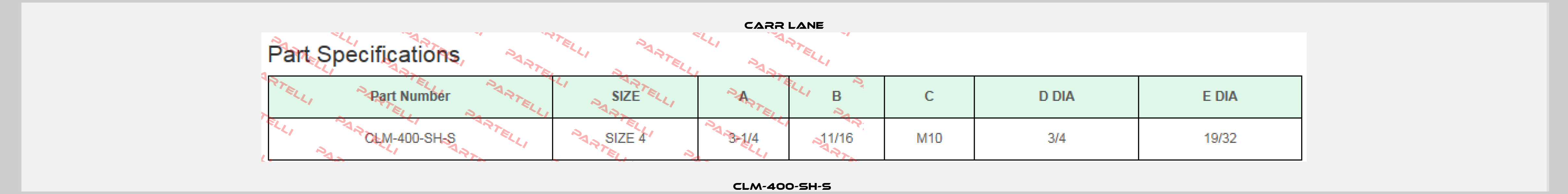 CLM-400-SH-S  Carr Lane