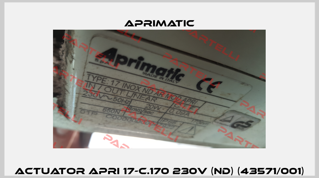 ACTUATOR APRI 17-C.170 230V (ND) (43571/001) Aprimatic