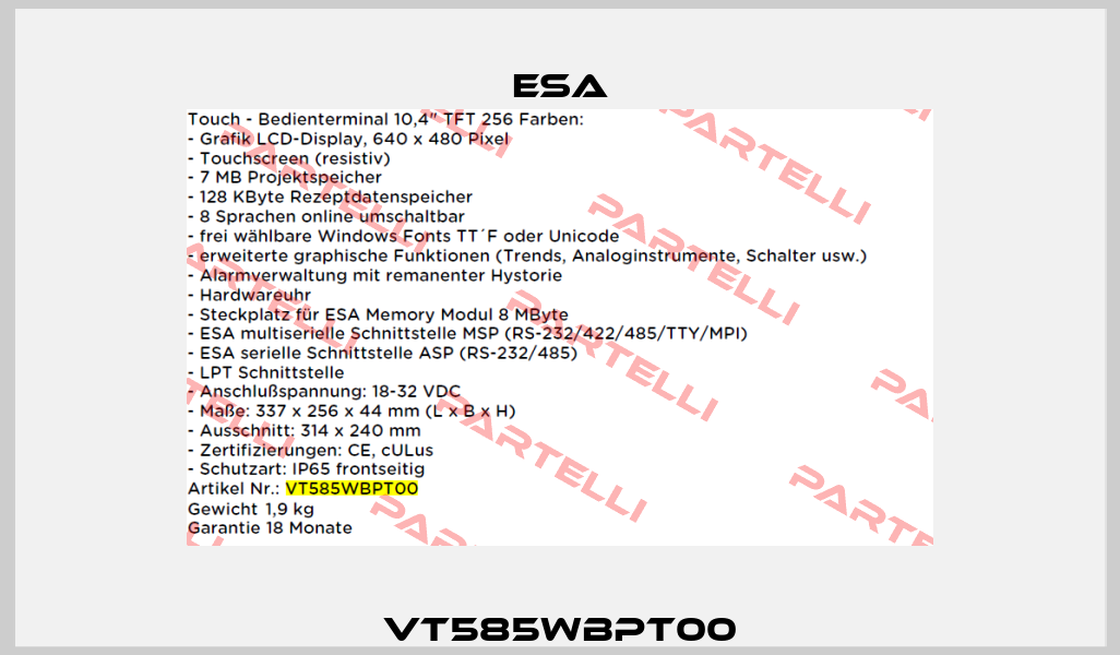 VT585WBPT00 Esa