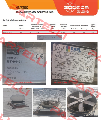 HT-90-6T/ATEX/EXII2G Ex-D Sodeca