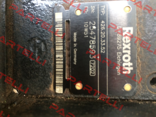 Spare part list for 426.20.33.52  Rexroth
