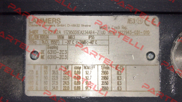 Fan wing for 1TZ9503-1EA23-4AB4 22 kW 2955 n  Lammers