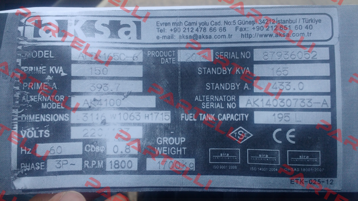 APD 165C-6 - obsolete , replacement is APD 165 A  AKSA