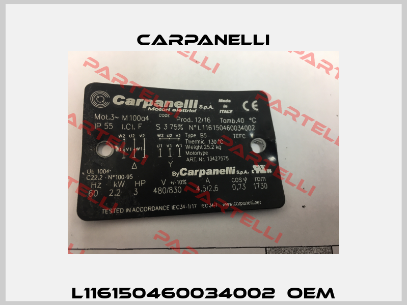 L116150460034002  OEM Carpanelli