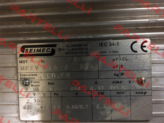 HPEV 63LA 2 B34 Seimec (Rossi)