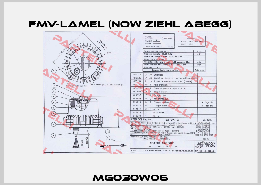  MG030W06  FMV-Lamel (now Ziehl Abegg)