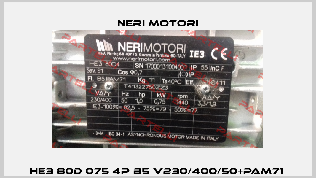 HE3 80D 075 4P B5 V230/400/50+PAM71  Neri Motori