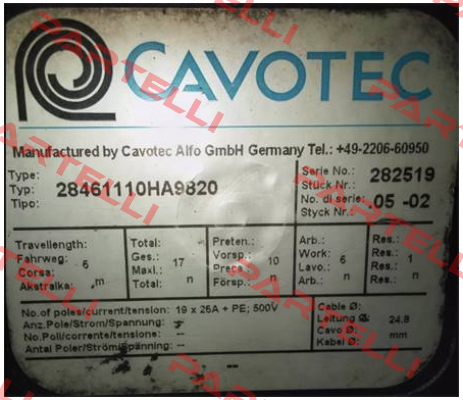 28461110HA9820 OEM  Cavotec