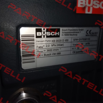 KB 0020 D 100 SM XX Busch