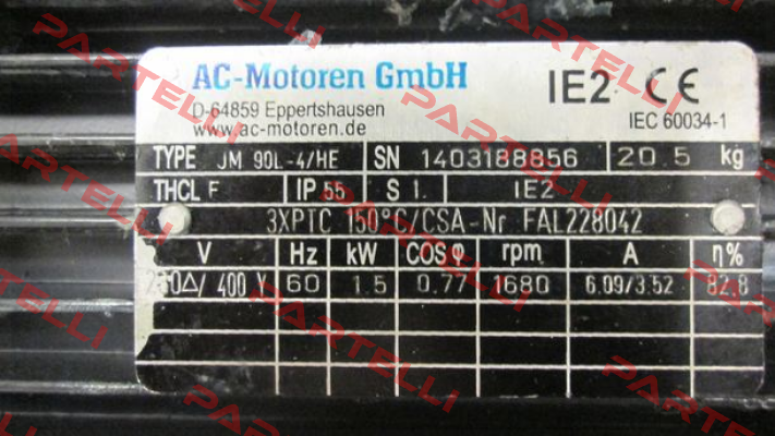 JM 90L-4/HE old code, new code FCA 90 L-4/HE AC Motoren
