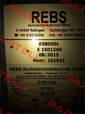 RS8000L  Rebs Zentralschmiertechnik