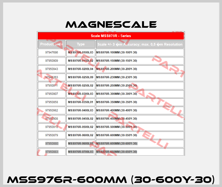 MSS976R-600MM (30-600Y-30) Magnescale