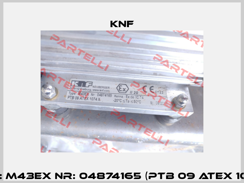 Type: M43EX Nr: 04874165 (PTB 09 ATEX 1074 X) KNF
