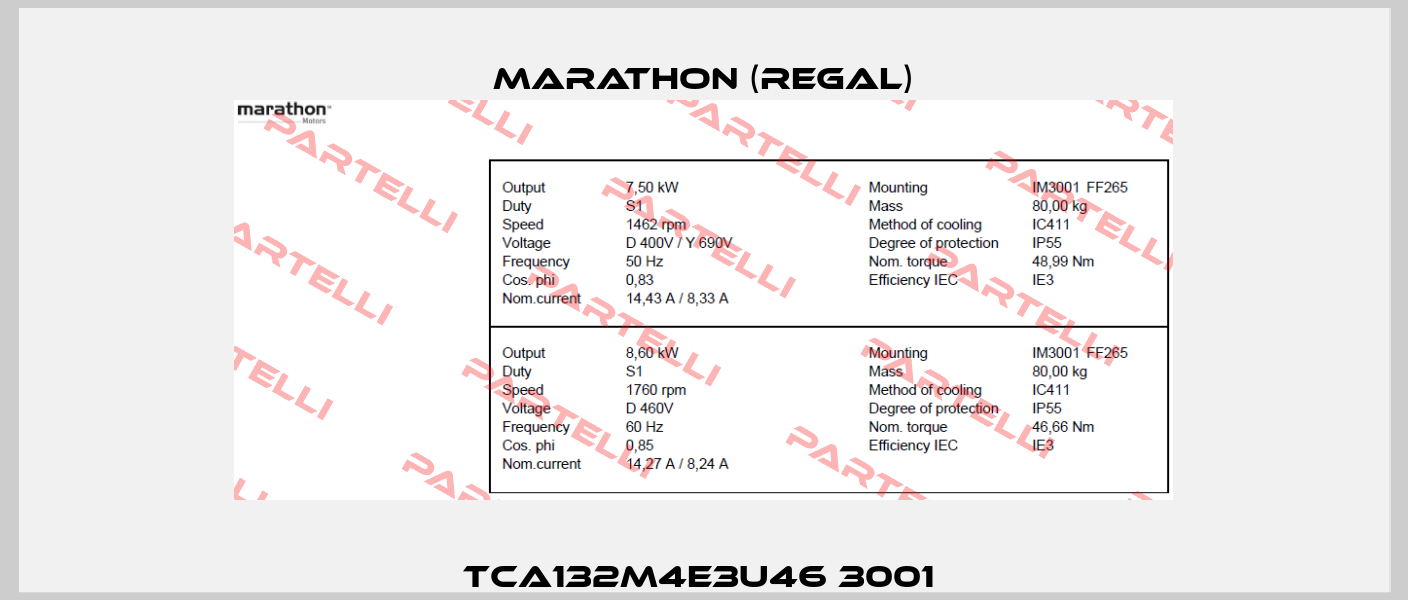 TCA132M4E3U46 3001  Marathon (Regal)