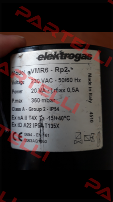 VMR6-Rp2 - 230VAC - 360mbar Elektrogas