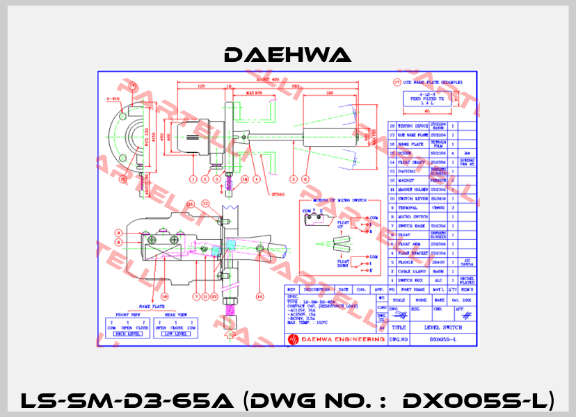 LS-SM-D3-65A (Dwg No. :  DX005S-L) Daehwa